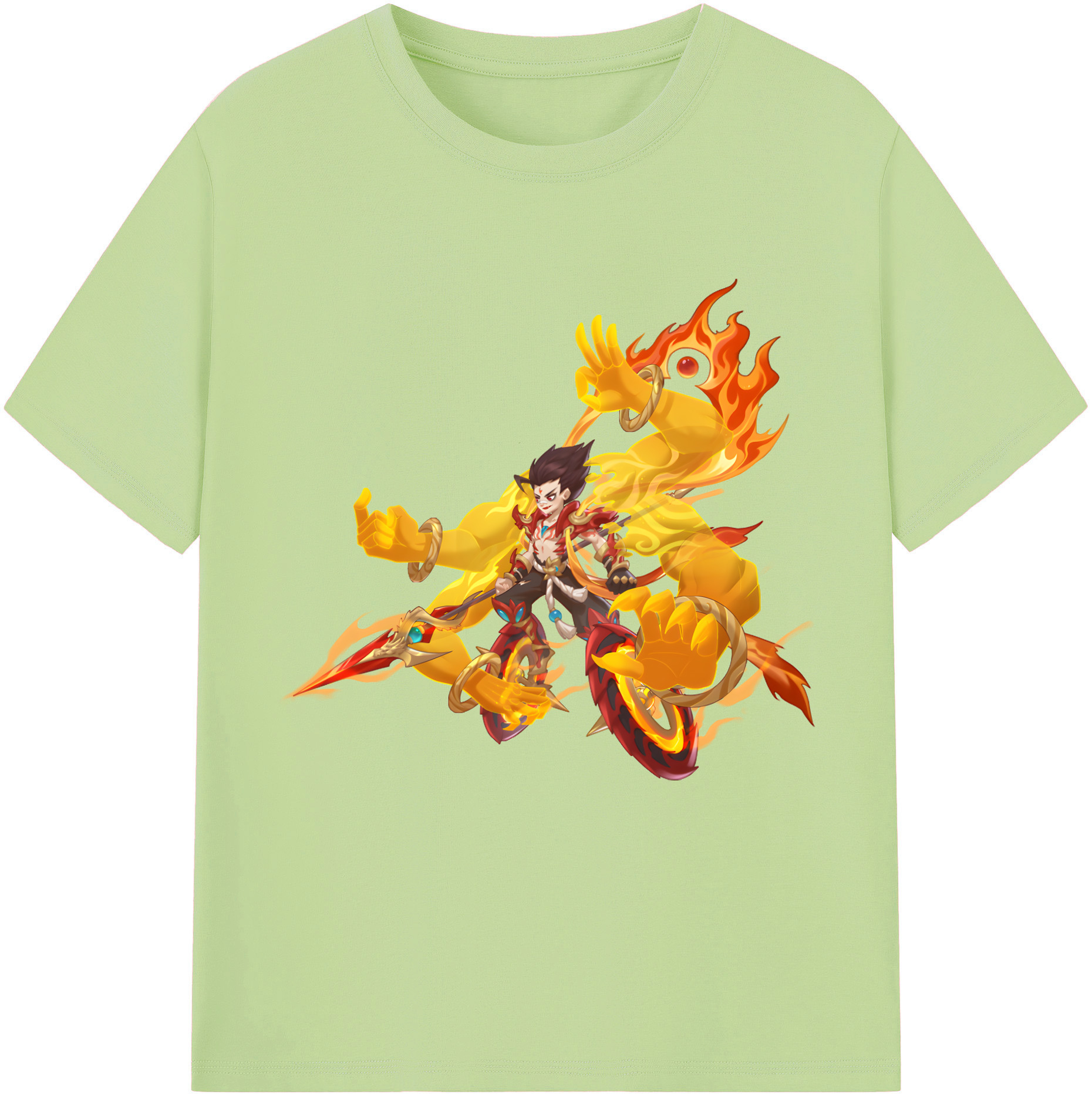 （画像用） Ne Zha 2 ナタ 魔童の大暴れ 綿100％半袖Tシャツ（フロントプリント）